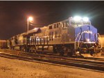 Conrail Heritage Unit Idling on a Cold Winter Night